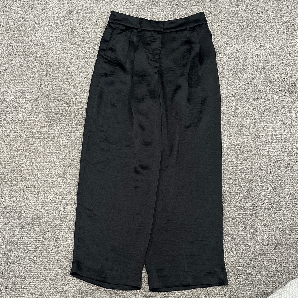 Simply Vera Wang Black Satin Trousers